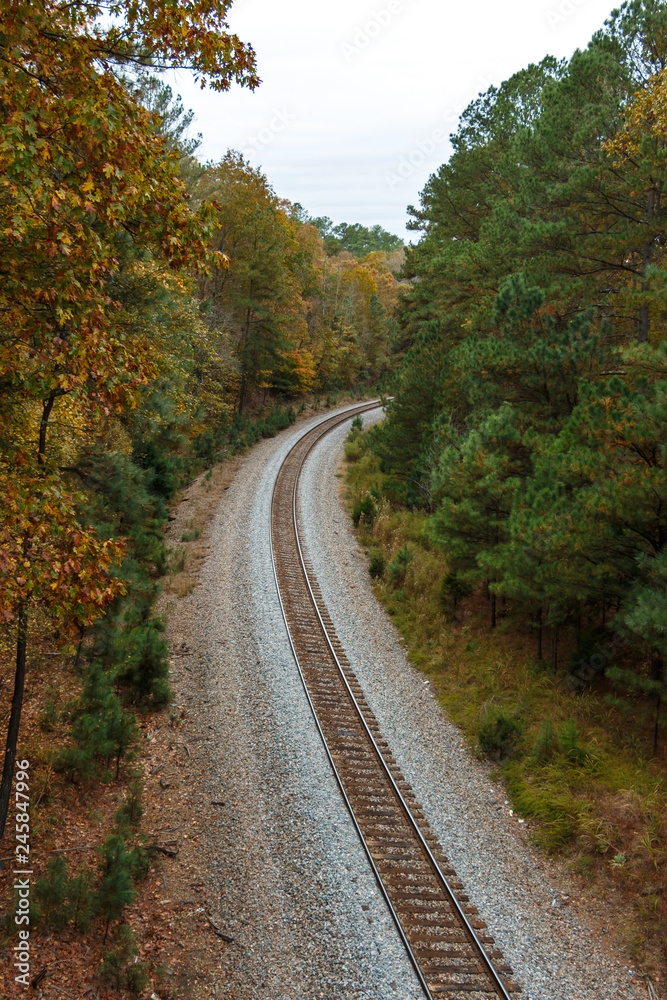 train tracks long view
