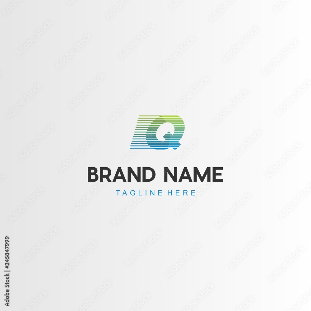 Letter Q Stripe Racing Speed Abstract Creative Business Logo Letter Q Stripe Racing Speed Abstract Creative Business Logo