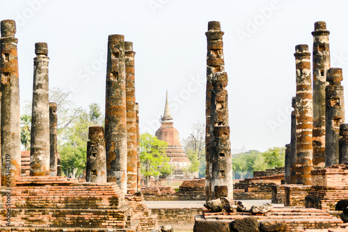 Photography ancient temple in ayutthaya thailand, digital photo picture as a background
