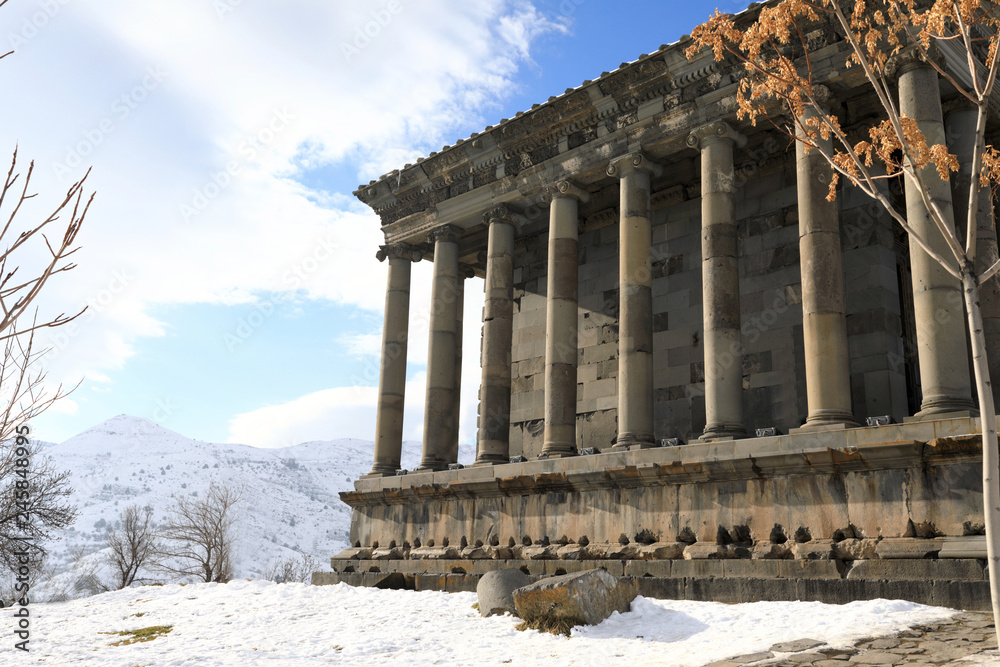 Temple of Garni in winter