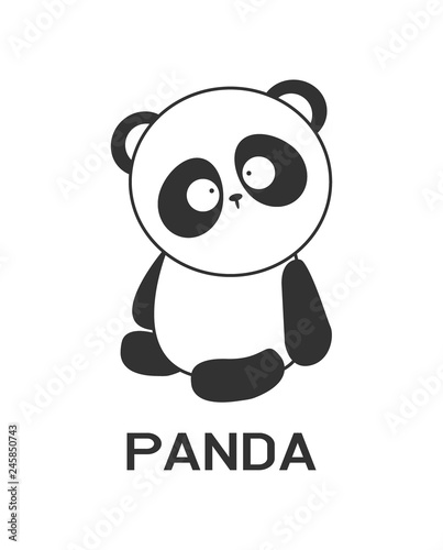 Fototapeta Naklejka Na Ścianę i Meble -  Panda Logo design vector, funny animal Logotype bear concept icon. illustration