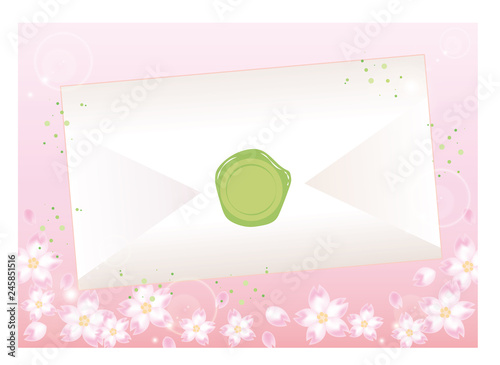 封筒と封蝋・桜