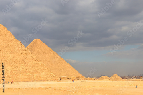 Giza pyramid complex on the Giza Plateau  on the outskirts of Cairo  Egypt