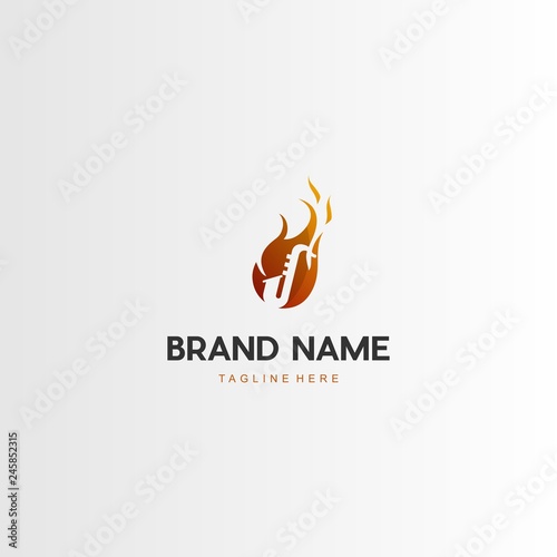 Trumpet Burn Fire Instrument Abstract Musical Creative Logo