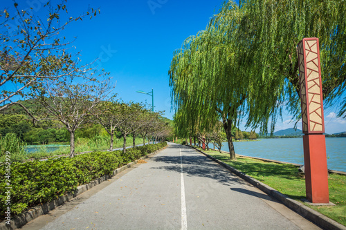 Road on Pukakai Lake - south island, New Zealand photo