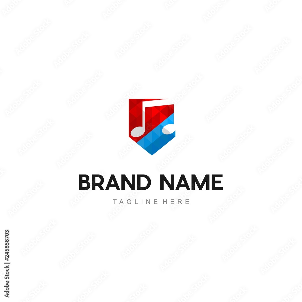 Note Tone Shield Abstract Creative Business Modern Logo Note Tone Shield Abstract Creative Business Modern Logo