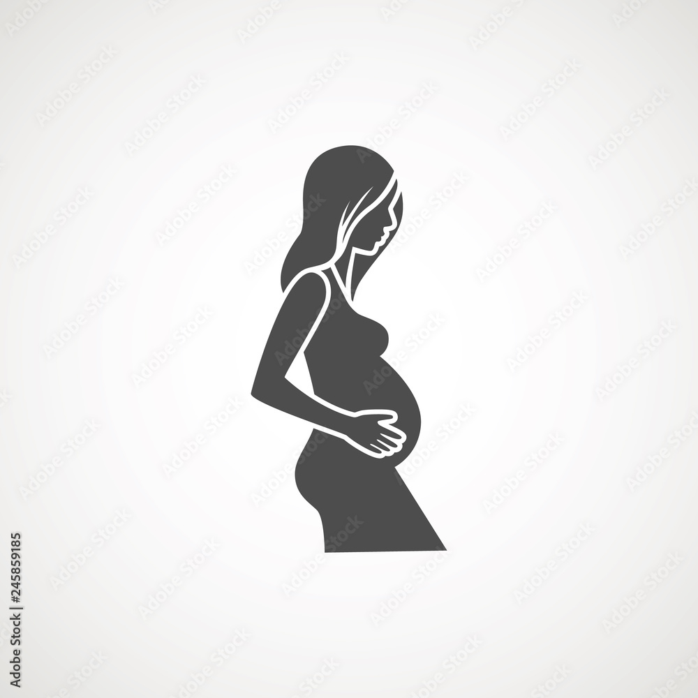 mother icon. vector icon of a pregnant woman - Vector