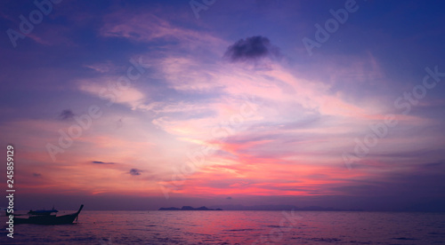 World Environment Day Concept: Sunset and sunrise dusk dawn sea sky background