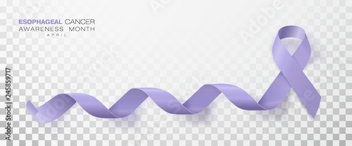 Esophageal Cancer Awareness Month. Periwinkle Color Ribbon Isolated On Transparent Background. Vector Design Template For Poster.