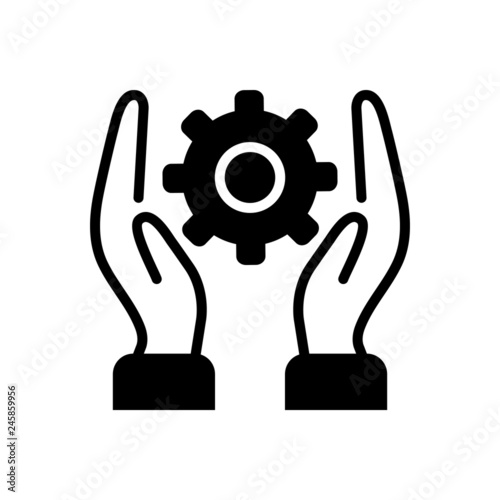 Black solid icon for practical earthly