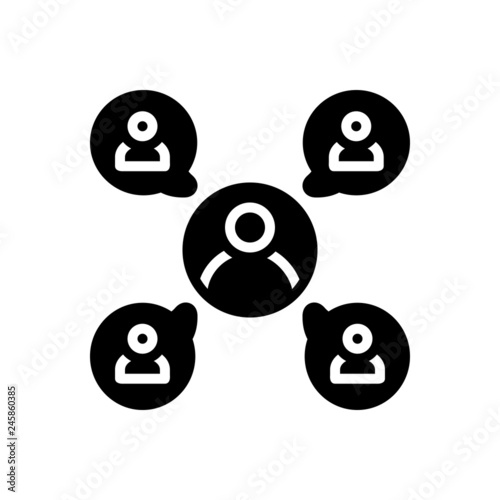 Black solid icon for sociable