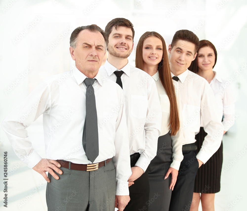 group of young business people standing in a row. group of young business people standing in a row.