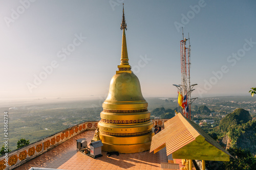 The top of Tiger Cave temple, (Wat Thum Sua - Tiger Cave Temple), Krabi region, Thailand which is a popular tourist attraction.