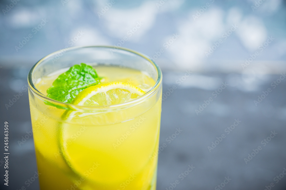 Fresh pineapple mojito on rustic background. Selective focus. Shallow depth of field. Fresh pineapple mojito on rustic background. Selective focus. Shallow depth of field.