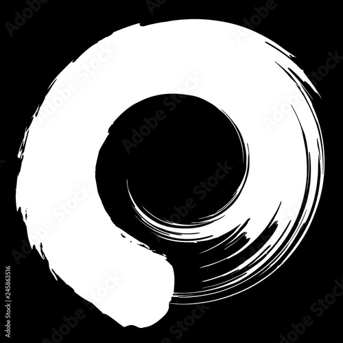 丸　円　白黒　筆文字