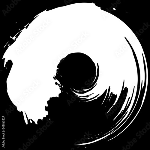 丸　円　白黒　筆文字