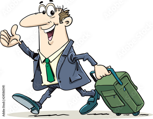 Businessman going to business trip