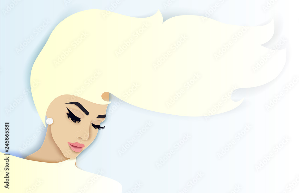 girl with beautiful light curly hair, paper art style layers hugging fashionable design girl with beautiful light curly hair, paper art style layers hugging fashionable design