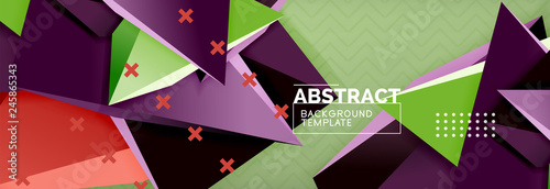 3d triangular shapes geometric background. Origami style pattern with triange shapes for decorative design. Poster design. Line design. Modern presentation template