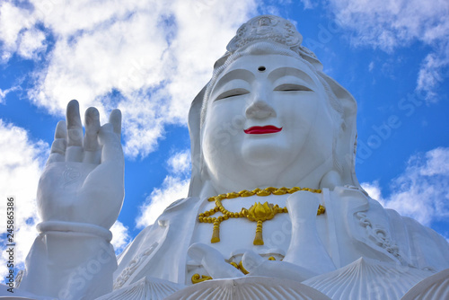 Statue of Guanyin at Wat Huayplakang is a nine-storey pagoda is outstanding, As a measure of the respect and worship Guanyin, Chiang Rai, Thailand photo