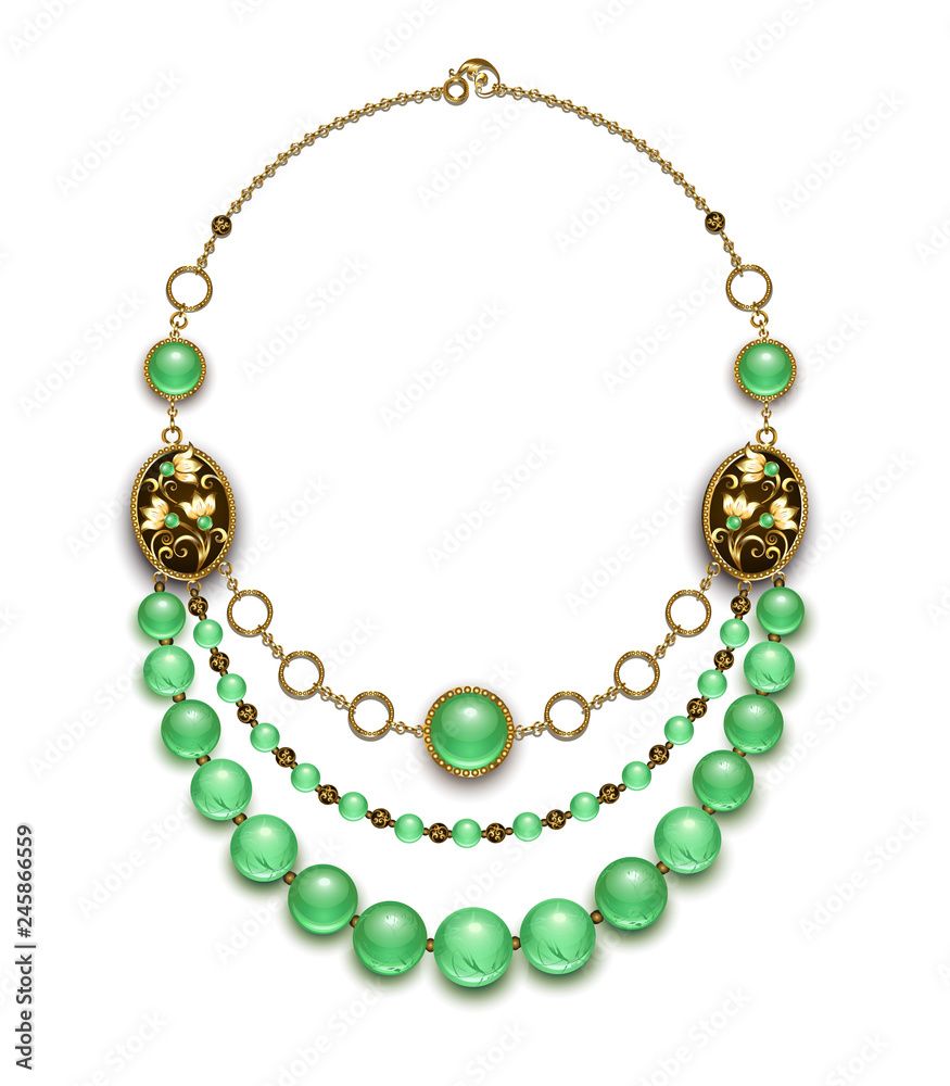 Obraz premium Beads from chrysoprase