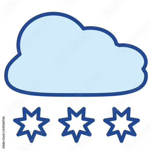 Wolke mit Schneeflocken, Schnee, Winter Vector Icon Illustration