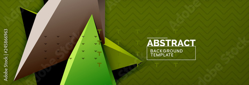 3d triangular shapes geometric background. Origami style pattern with triange shapes for decorative design. Poster design. Line design. Modern presentation template