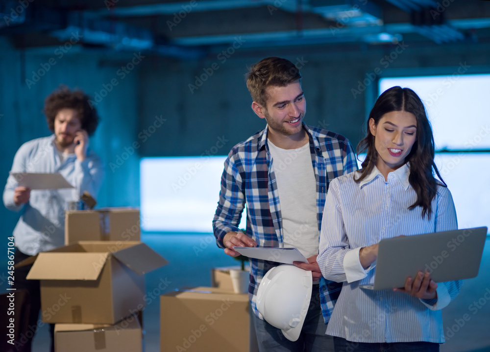 business people in group, architect and engineer on construction site business people in group, architect and engineer on construction site