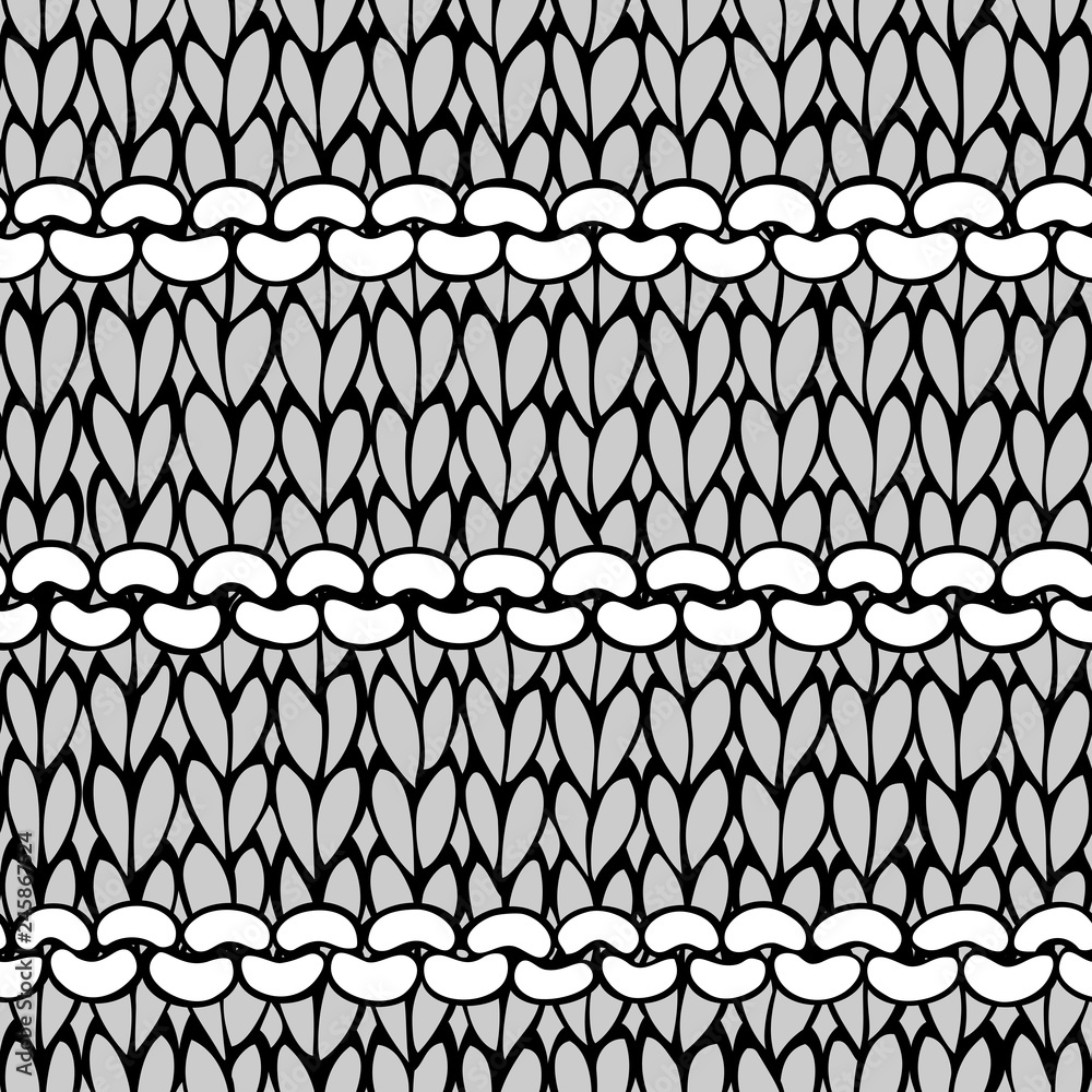 Vector Doodles Purl Stripes Stitch Pattern. Vector Doodles Purl Stripes Stitch Pattern.