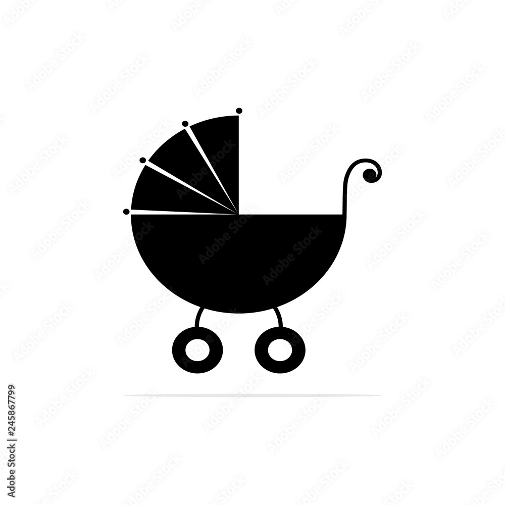 Stroller for children Icon. Vector concept illustration for design. Stroller for children Icon. Vector concept illustration for design.