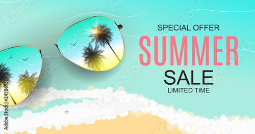 Summer Sale concept Background. Vector Illustration