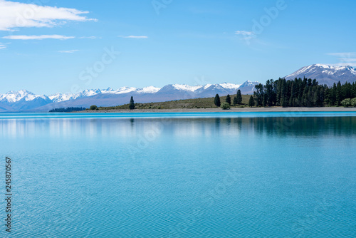 blue lake, mountain