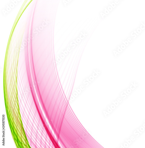 Abstract color waves on white background