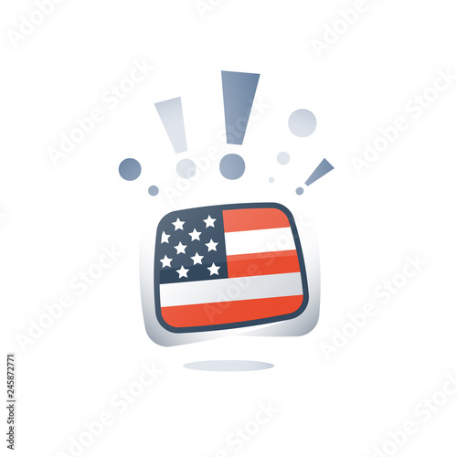 USA flag, American English language, linguistic learning, online course, preparation program, vocabulary improvement