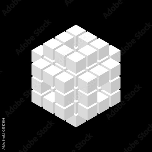 Abstract 3d cube from cubes...