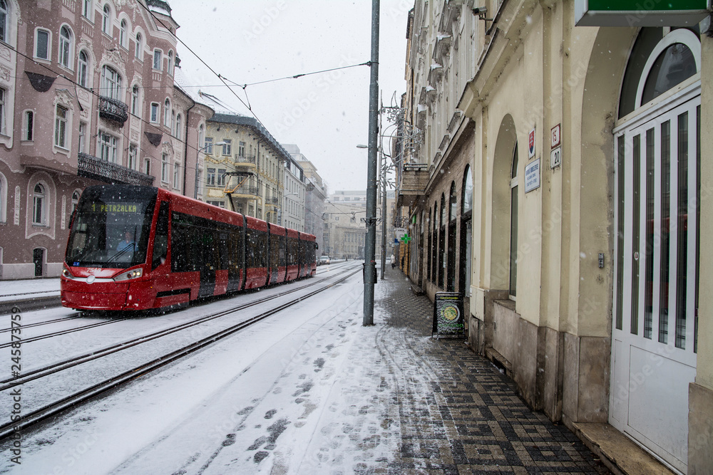 冬のブラチスラバ市街