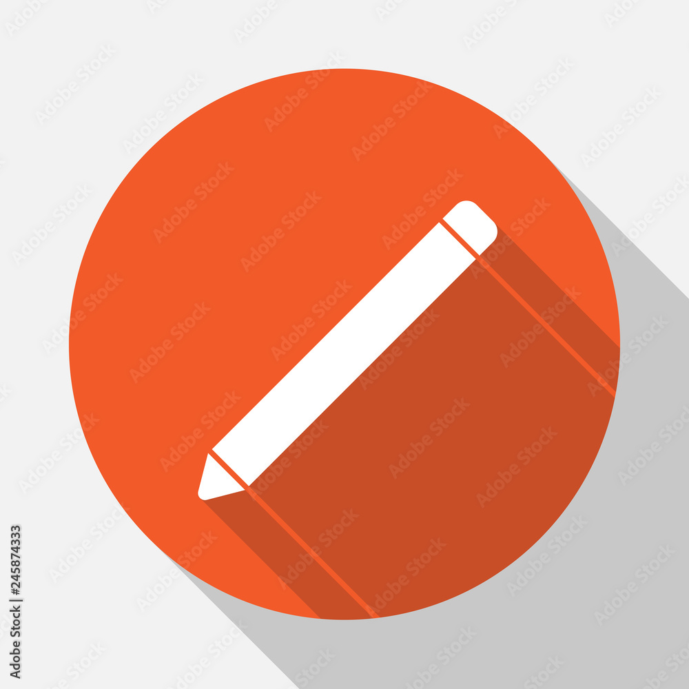orange pencil icon in circle with shadow orange pencil icon in circle with shadow