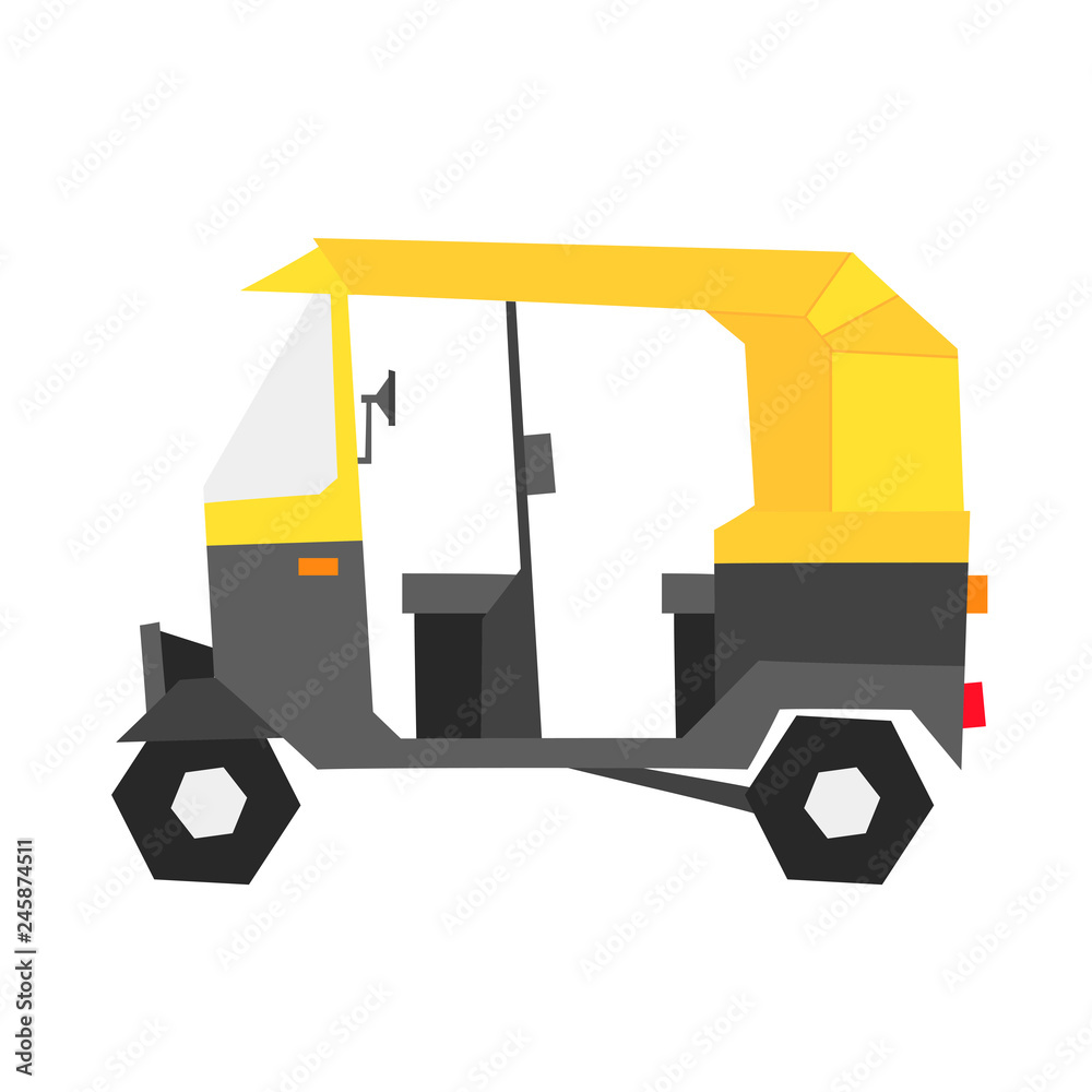 Indian auto rickshaw illustration in geometric style Stock Vector ...