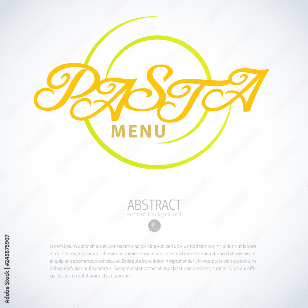 Pasta menu flat logo template Pasta menu flat logo template