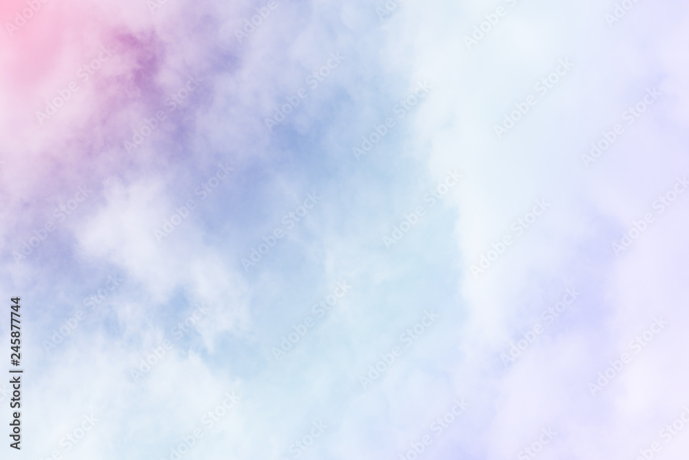 Sun and cloud background with a pastel colored 

