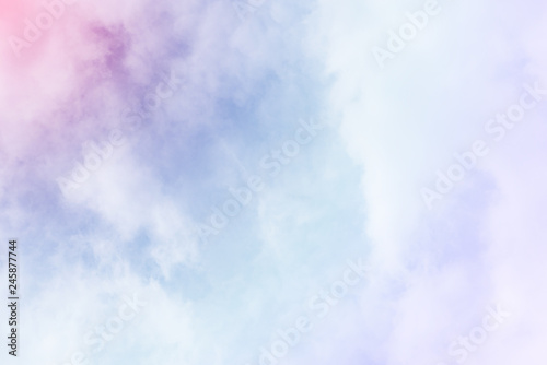 Sun and cloud background with a pastel colored     