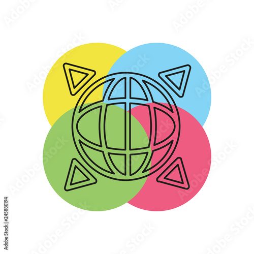 vector global gps icon - navigation