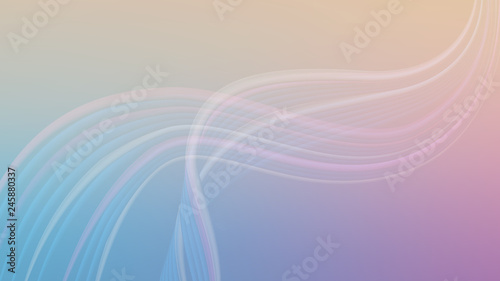 Horizontal abstract color background with blurred flow effect. Wallpaper template is soft pink, blue and beige gradient. Vector illustration.