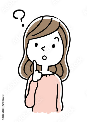 若い女性：疑問、考える
