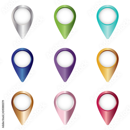 Set of bright placemark