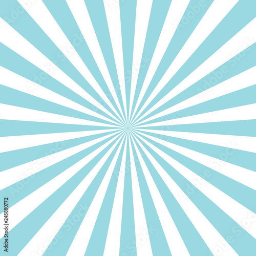 Blue Sunburst Pattern Background. Rays. Radial. Abstract. Retro. Vintage. Vector Illustration