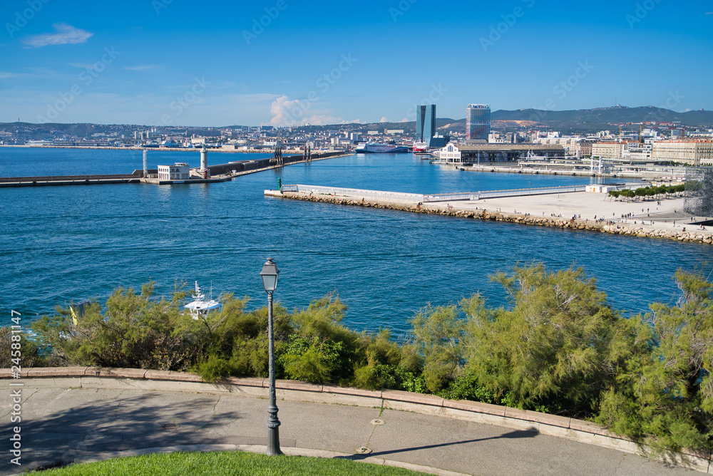 Marseille, France - AUGUST 16, 2018: view on Phare de Sainte Marie Lighthouse and the city
