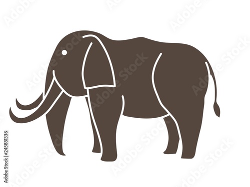 Elephant cartoon graphic vector.