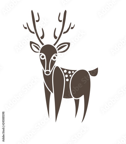 Deer cartoon graphic vector.
