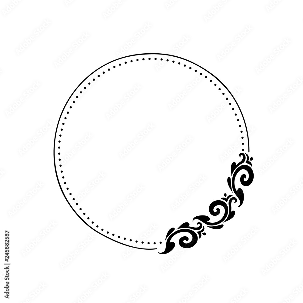 Vector round frame with abstract ornament. Vector round frame with abstract ornament.